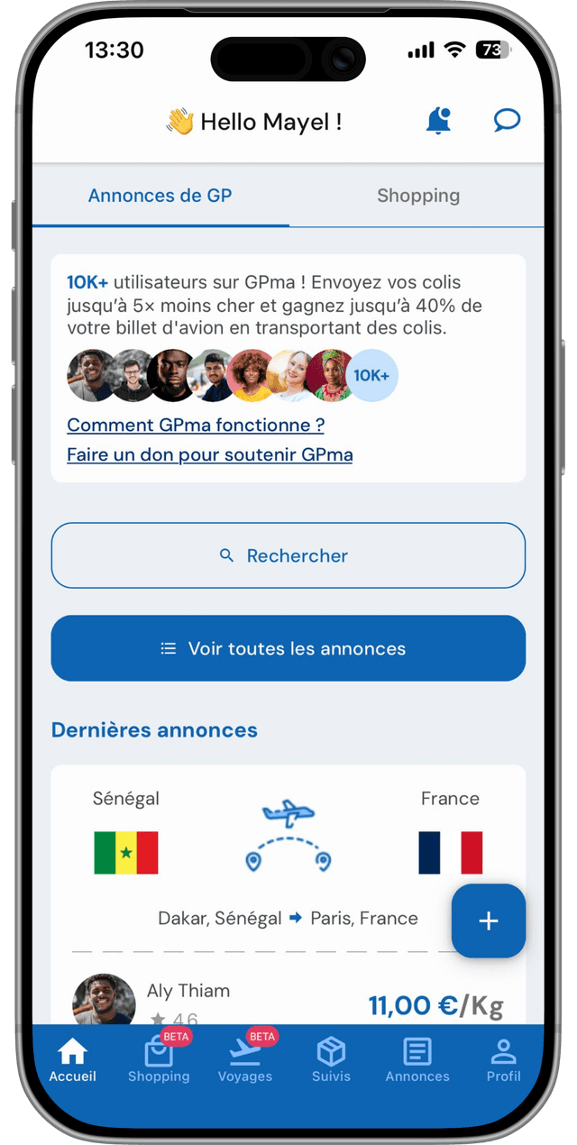 Screenshot of gpma app showing the main player with several comments.