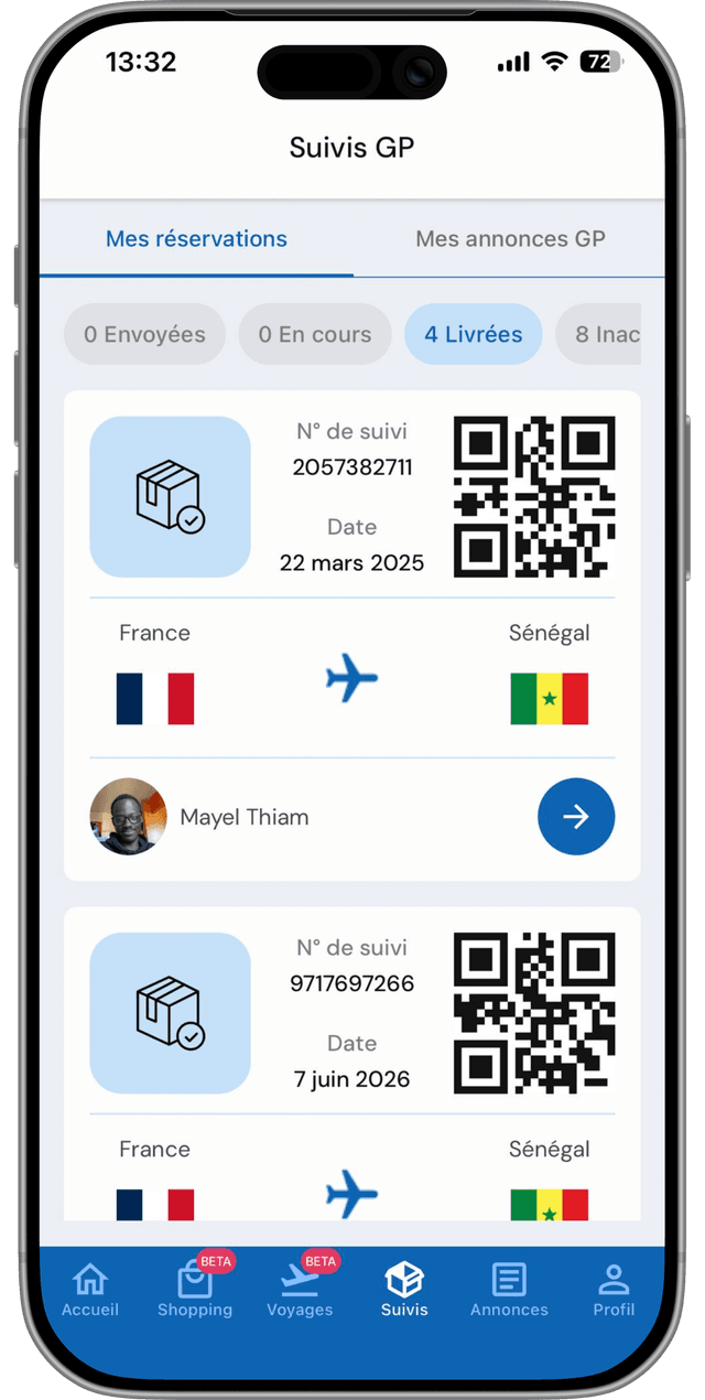 Screenshot of gpma app showing the main player with several comments.